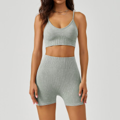 WX2407+DK3407--Frosted sports yoga clothing set