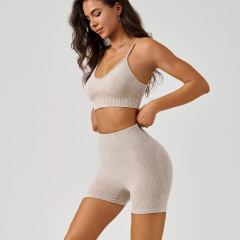 WX2407+DK3407--Frosted sports yoga clothing set