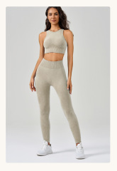 WX2409+CK5413--High-intensity sports bra vest, high-waisted hip-lifting running trousers, fitness yoga wear, sports suit