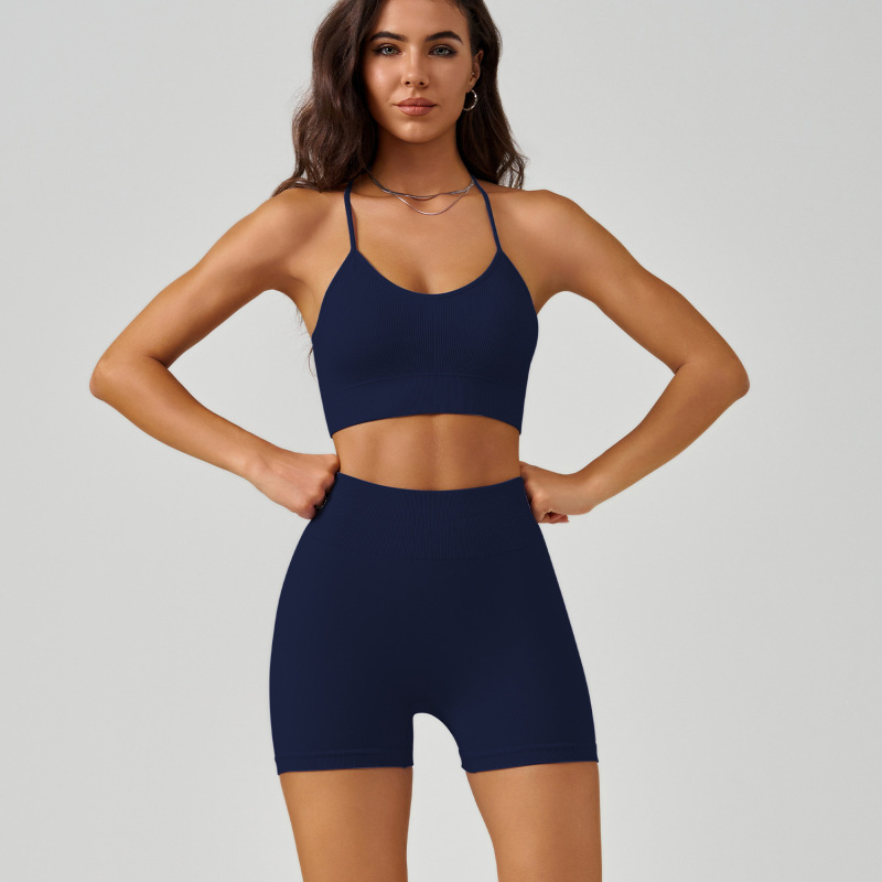 WX2408+DK3408--Cross back beauty yoga vest set