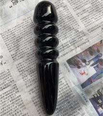 S162--Natural obsidian massage stick