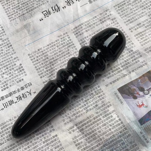 S162--Natural obsidian massage stick