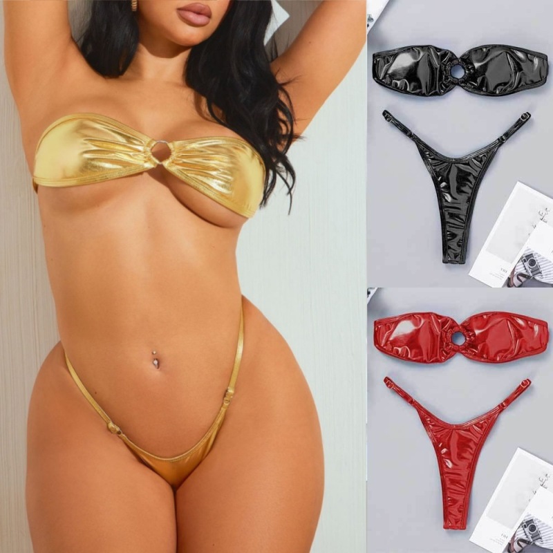 DY23A604YYB042613--Popular bikini split swimsuit tube top and backless split bikini material: polyester fiber