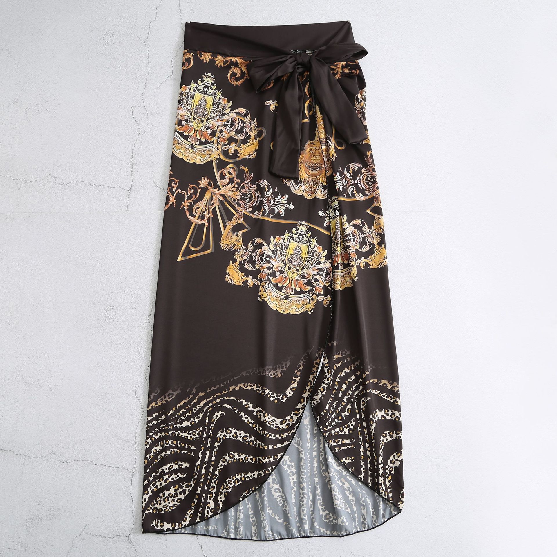 NDL2324--New bohemian printed one-piece swimsuit gauze skirt two-piece set