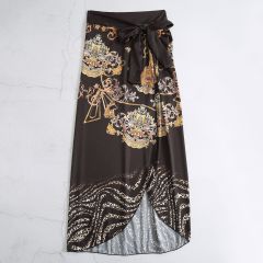 NDL2324--New bohemian printed one-piece swimsuit gauze skirt two-piece set