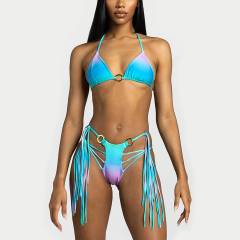 Q3056--fringed swimsuit bikini