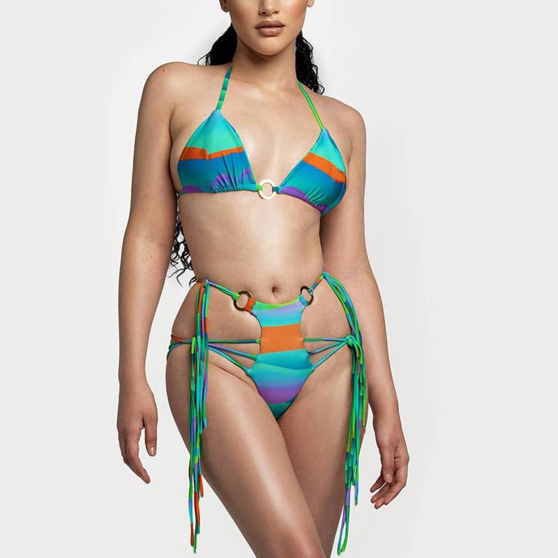 Q3056--fringed swimsuit bikini
