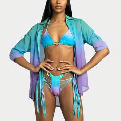 Q3056--fringed swimsuit bikini