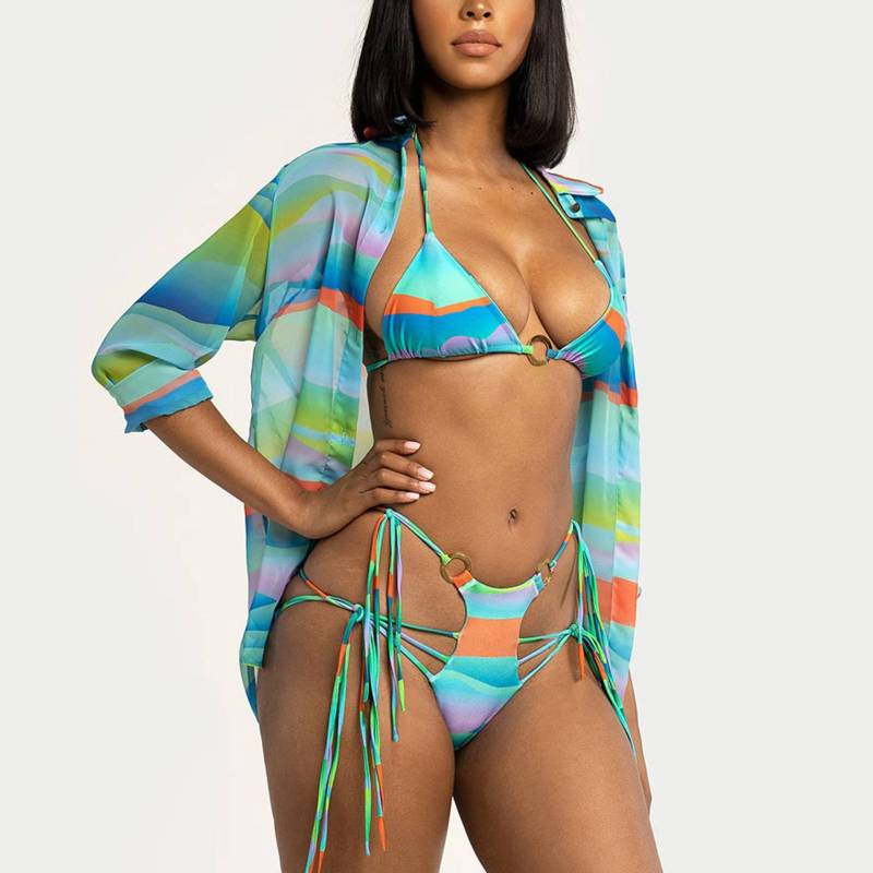Q3056--fringed swimsuit bikini