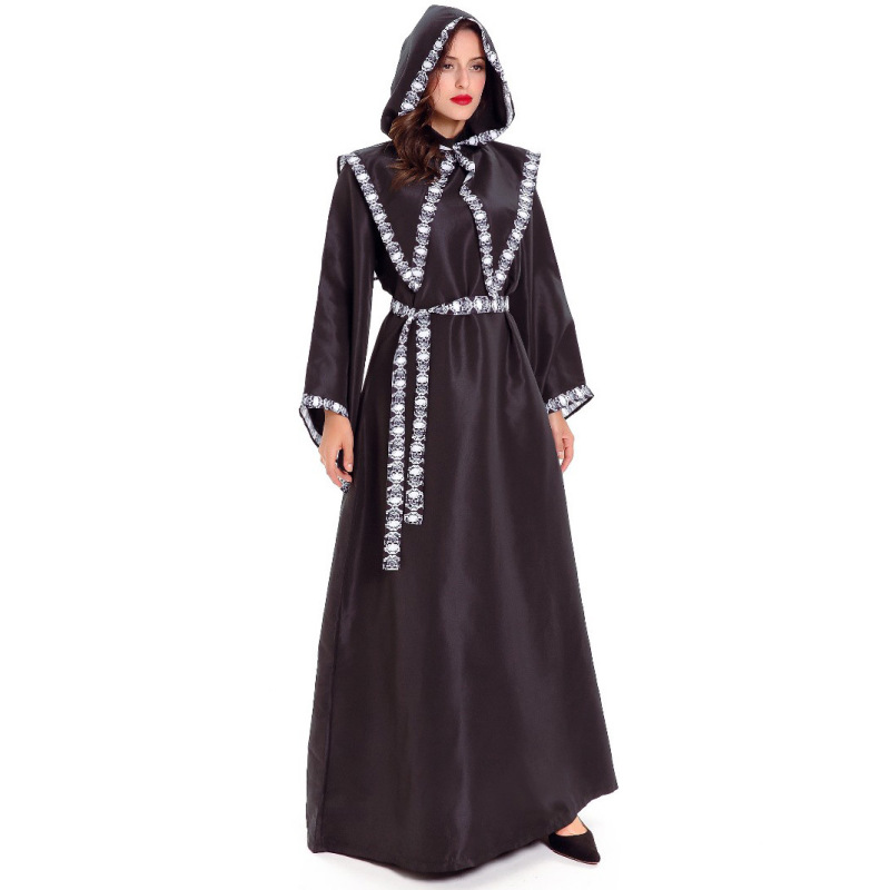10027--Cosplay Skeleton Cloak Death Witch Game Clothes Uniform