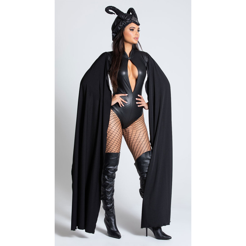 99042--Halloween Witch Costume Cloak One-piece Vampire Maleficent Masquerade Costume