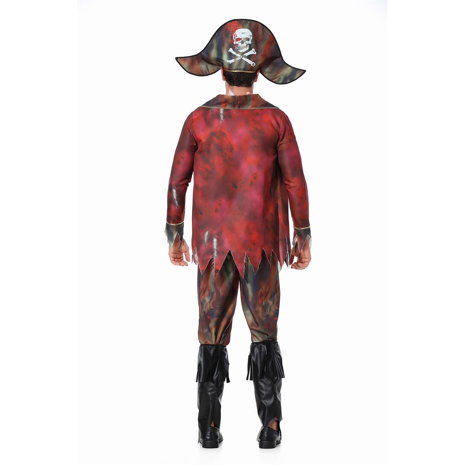 82337--Men's Pirates of the Caribbean Captain Costume Halloween COS Zombie Men's Pirate Costume