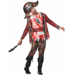 82337--Men's Pirates of the Caribbean Captain Costume Halloween COS Zombie Men's Pirate Costume