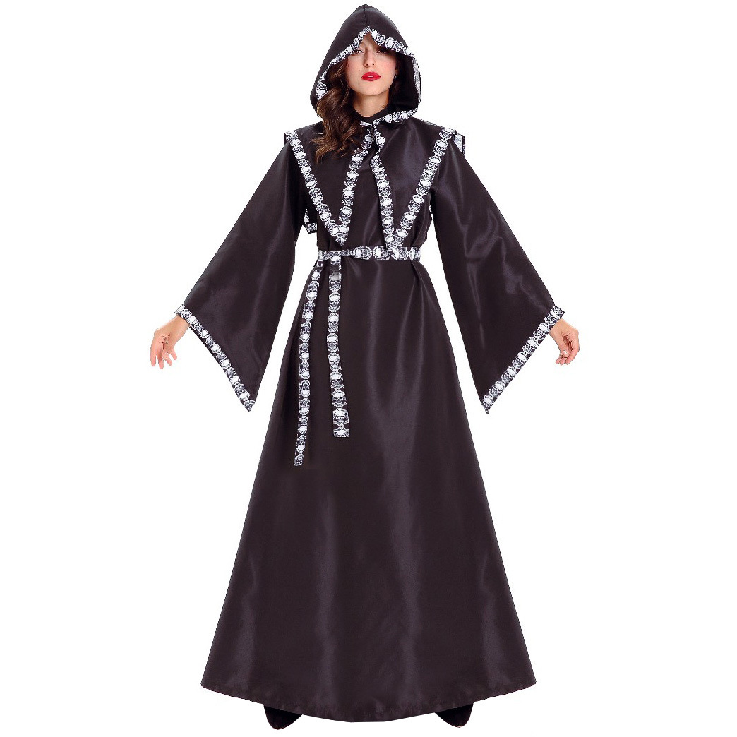 10027--Cosplay Skeleton Cloak Death Witch Game Clothes Uniform