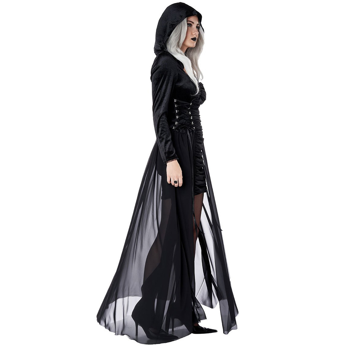 99046--Halloween zombie witch costume dark vampire cloak witch costume