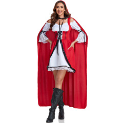 20275--New Granny Wolf Halloween Cloak Little Red Riding Hood Costume