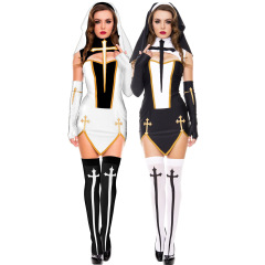 89168--Popular cosplay nun costume Halloween nun costume
