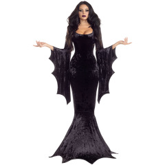 2310--Halloween bat witch ghost bride costume goth witch vampire