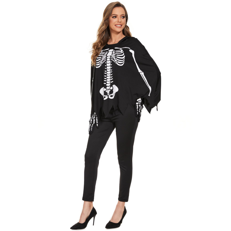 82231--Skeleton Cloak Set Horror Death Skeleton Cloak Halloween Costume