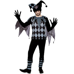 99037--Men's Halloween evil clown costume circus ghost horror cosplay