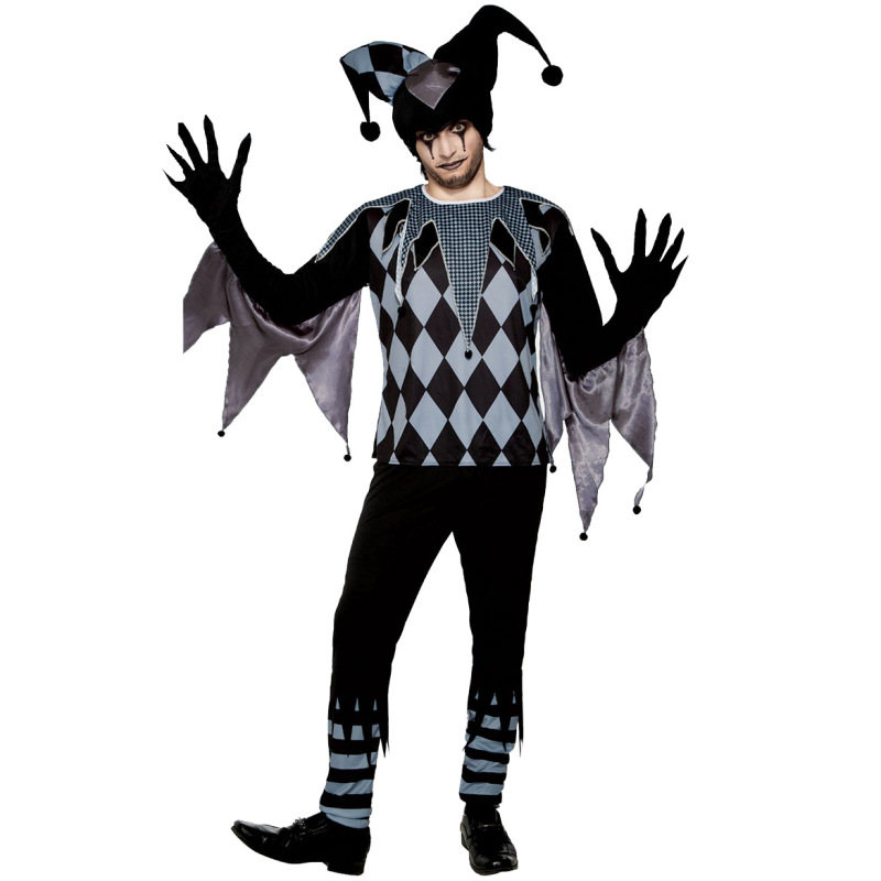 99037--Men's Halloween evil clown costume circus ghost horror cosplay