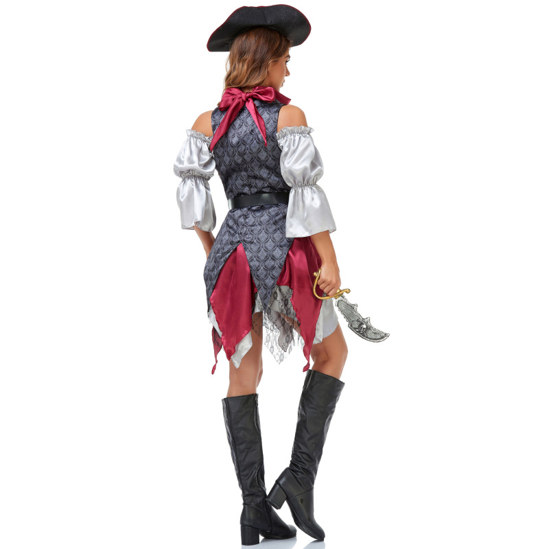 2032--Retro female pirate costume Pirates of the Caribbean costume Halloween stage performance costume