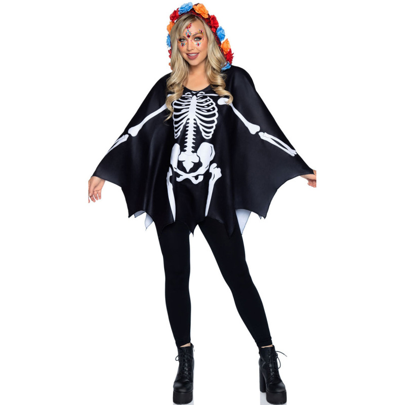 82231--Skeleton Cloak Set Horror Death Skeleton Cloak Halloween Costume