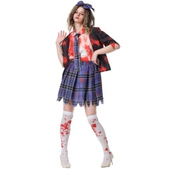 82336--Halloween Blood-stained Zombie School Costume Party COS Horror School Costume