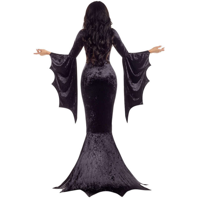 2310--Halloween bat witch ghost bride costume goth witch vampire