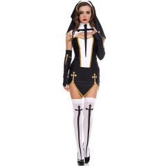 89168--Popular cosplay nun costume Halloween nun costume