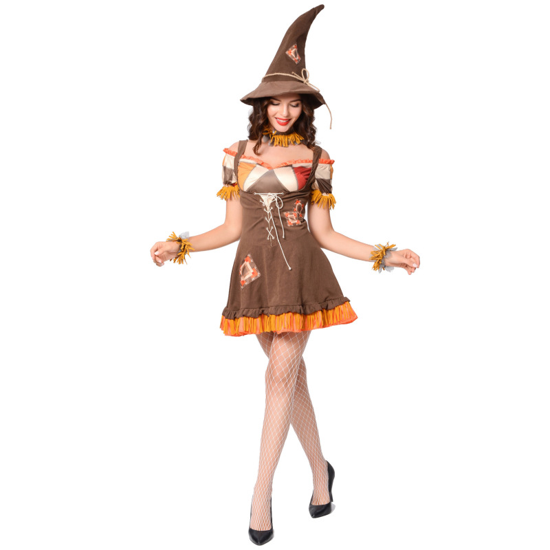 9051--Drama Scarecrow Stage Costume Halloween Costume