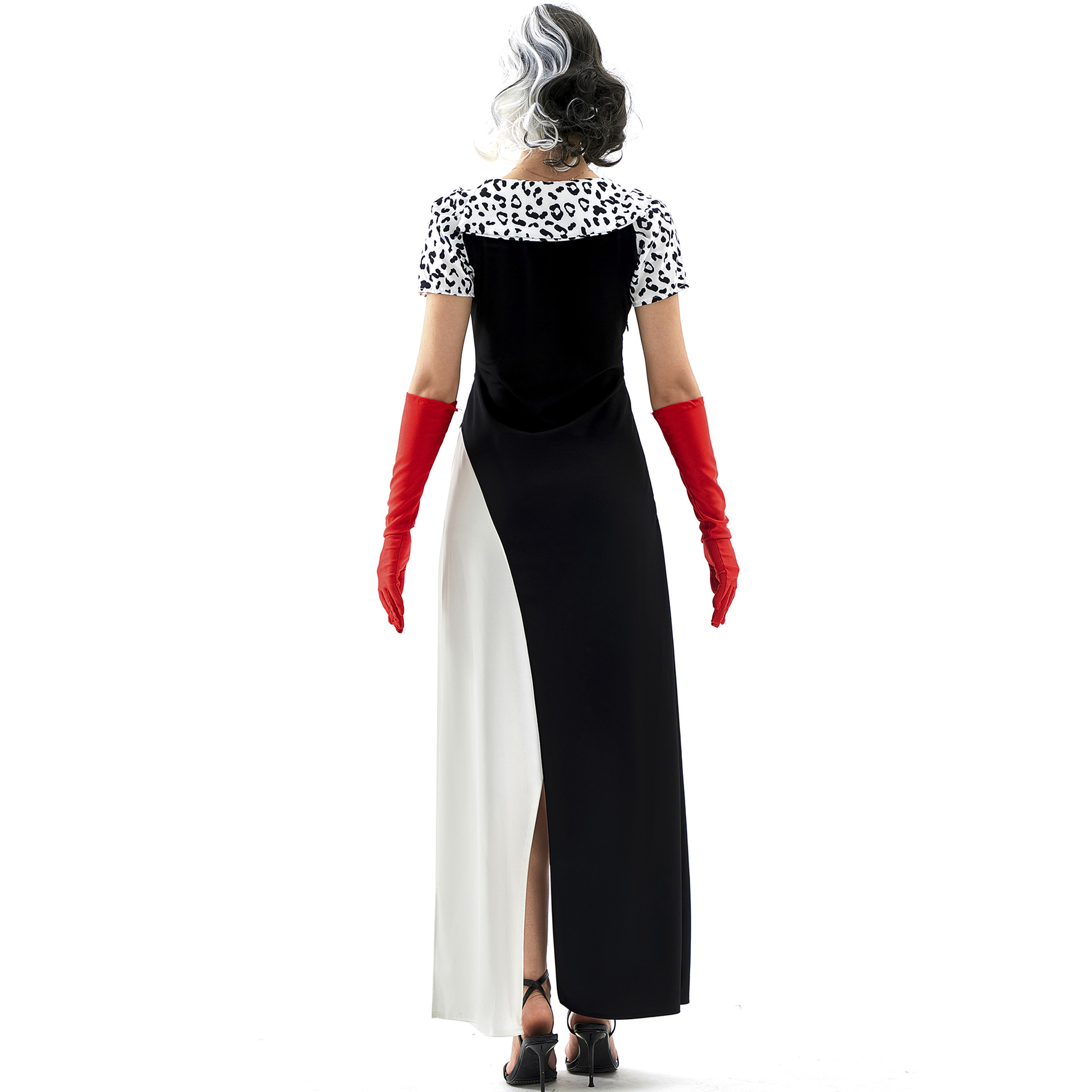 9059--Dalmatian dress Halloween black and white witch COS clown costume dance