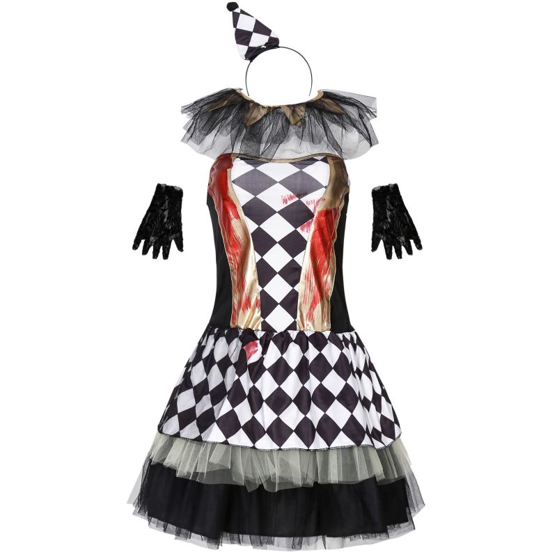 9082--Nightclub Crossdressing Easter Day Evil Clown Costume