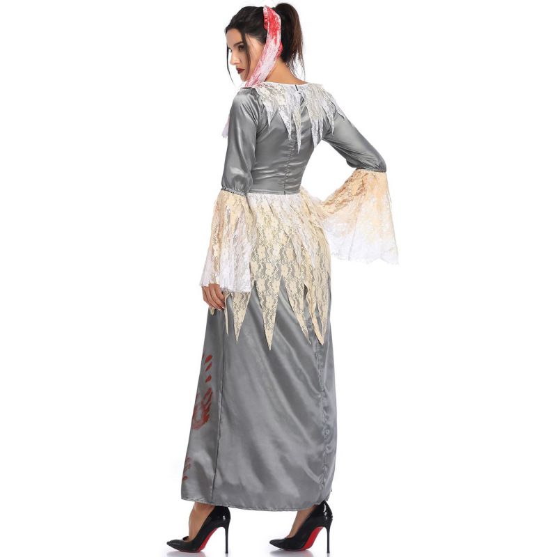 1957--Vampire Ghost Bride Long Dress Ghost Festival Masquerade Costume Halloween Costume