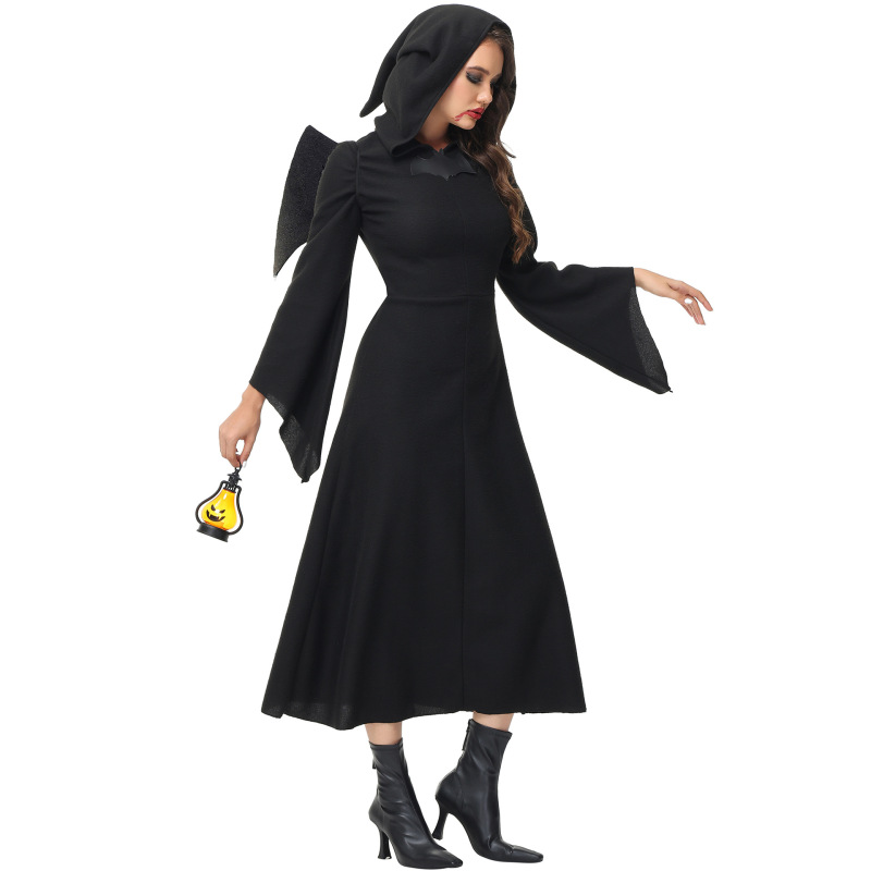 3397--Halloween zombie witch costume wings black angel witch costume