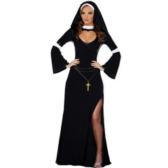 1627--Halloween nun costume masquerade costume