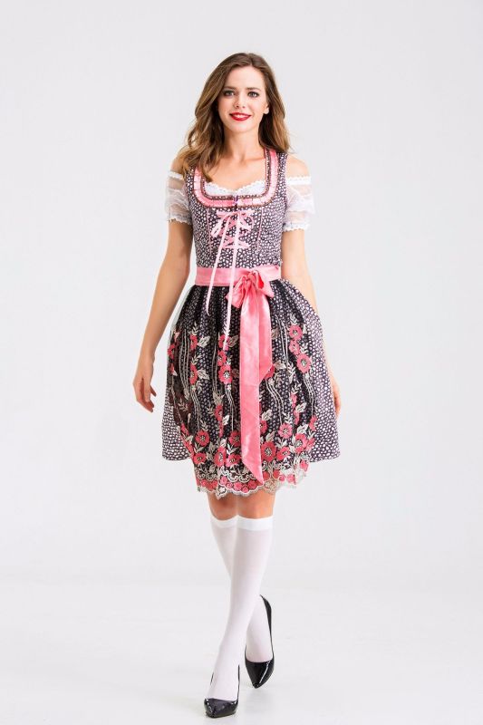 8655--Women wearing beer clothes in Munich, Germany, Bavarian traditional national costumes