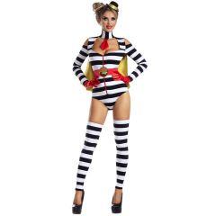 99049--Black and white striped cape female Wings cosplay Halloween costume