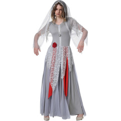 82338--Ghost Bride Dress Halloween Party Cosplay