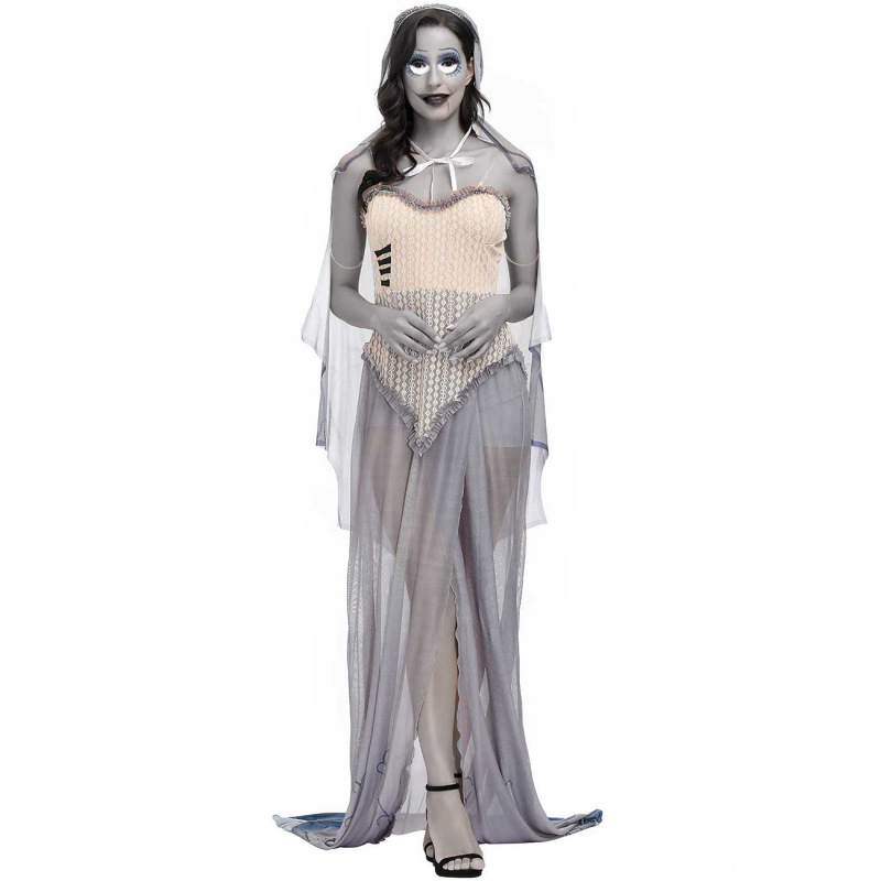 4511--Evil Emily Zombie COS Costume Ghost Bride Cloak Costume