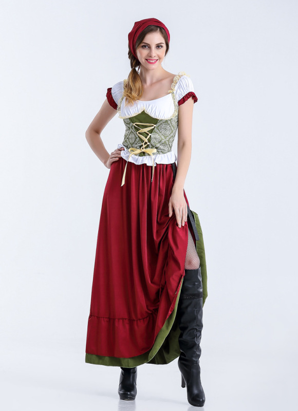 5801--Long Oktoberfest maid costume