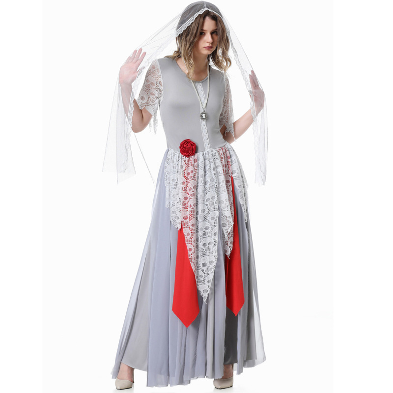 82338--Ghost Bride Dress Halloween Party Cosplay