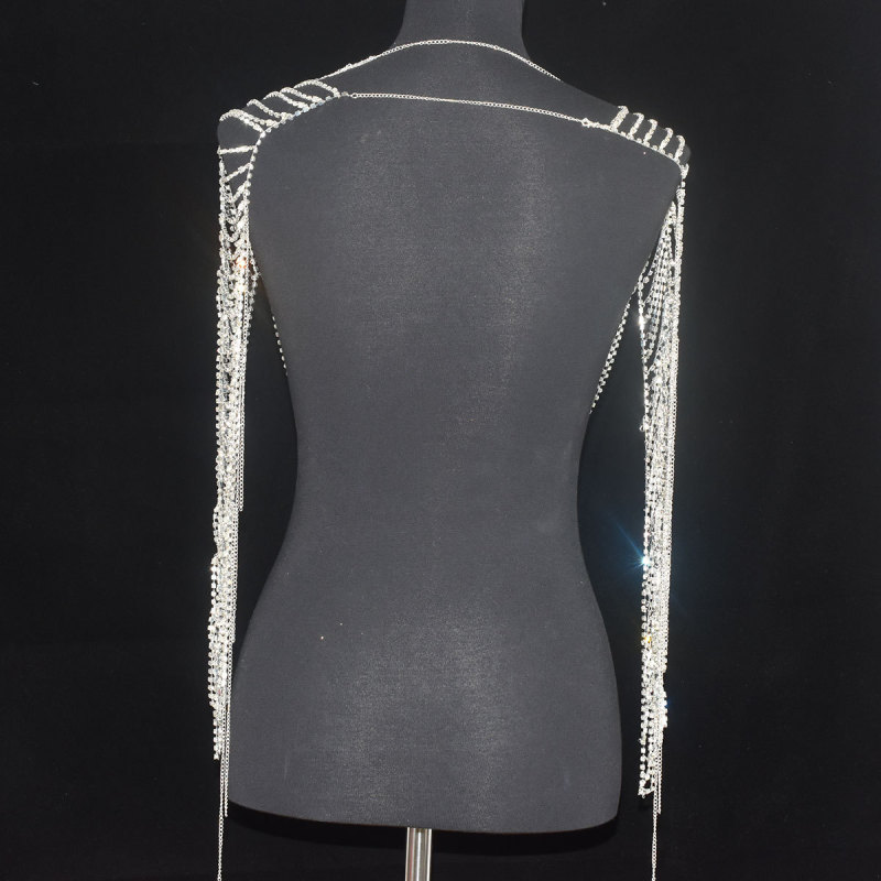 SAT3104--Shiny Luxurious Rhinestone Top Temperament Body Chain Clothing Accessories