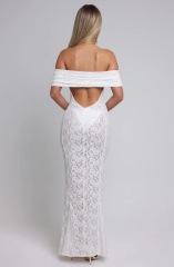 Q98--New style one-shoulder lace dress with open back and sexy long hip skirt