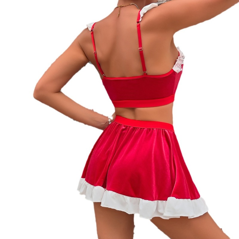 3677--Christmas New Year suit skirt holiday gift high quality three-piece set