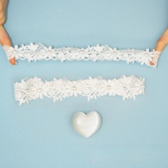 TH02--Bridal lace pearl elastic thigh garter leg ring