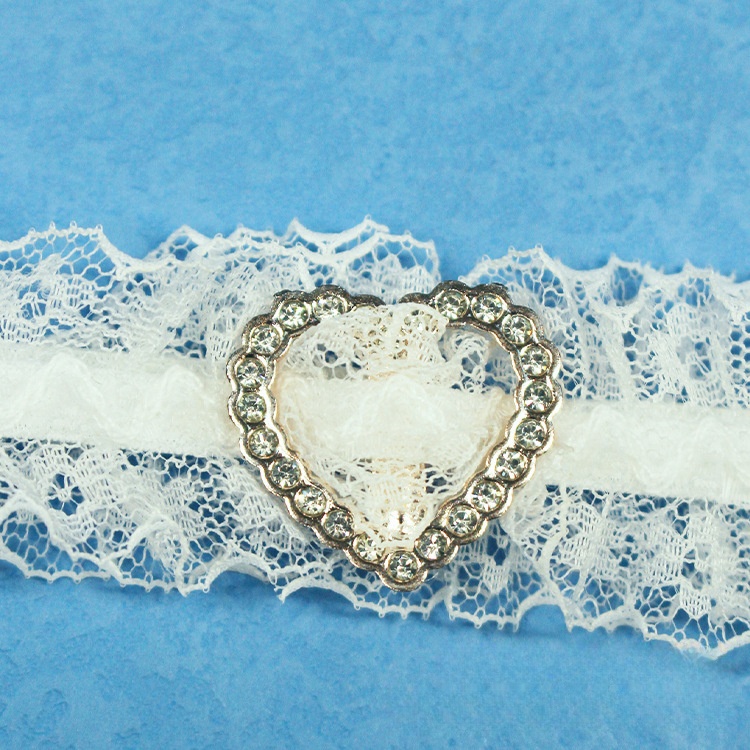 TH72--Lace bow rhinestone elastic thigh garter leg ring