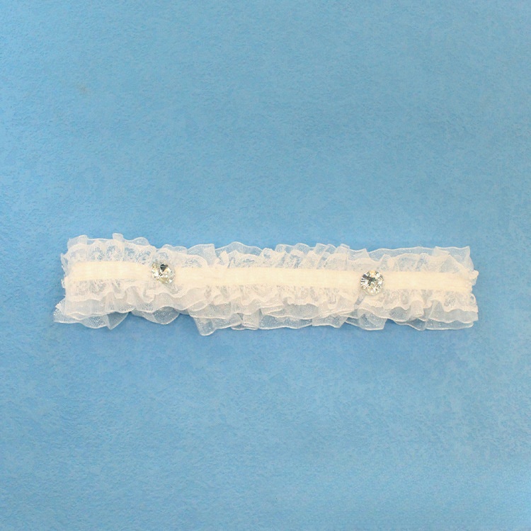 TH75--Lace bow rhinestone elastic thigh garter leg ring