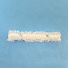 TH75--Lace bow rhinestone elastic thigh garter leg ring