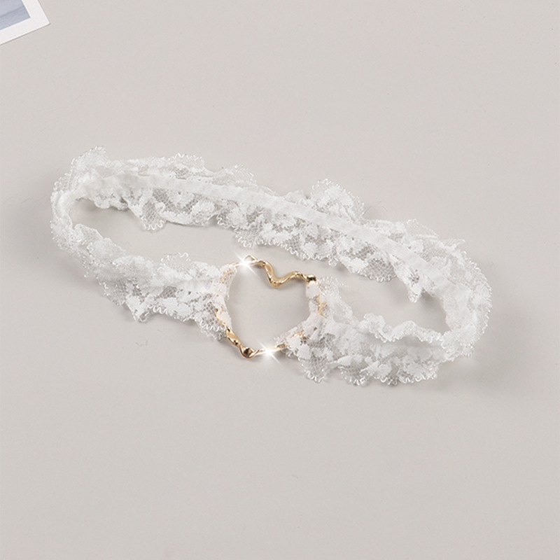 N382ZZ--New lace heart metal leg ring lace garter leg accessories dress accessories thigh ring